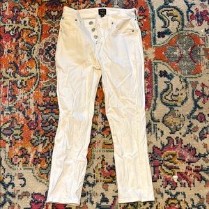 White Button-Fly Pants